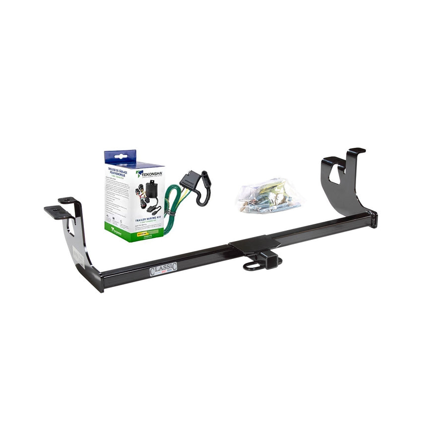 2006-2009 Volkswagen Rabbit Draw-Tite Class 1 Trailer Hitch, 1-1/4 Inch Square Receiver, Black w/ Plug-n-Play Wiring Kit 24825