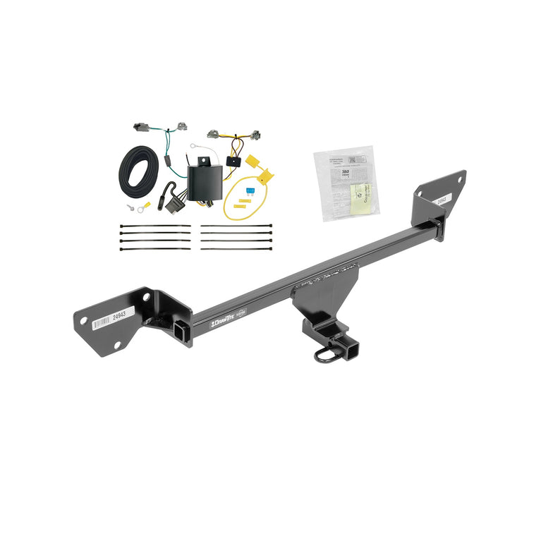 2016-2019 Chevrolet Cruze (New Body Style) Draw-tite Class 1 Trailer Hitch, 1-1/4 Inch Square Receiver Bundle w/ Plug-n-Play T-One Wiring Harness