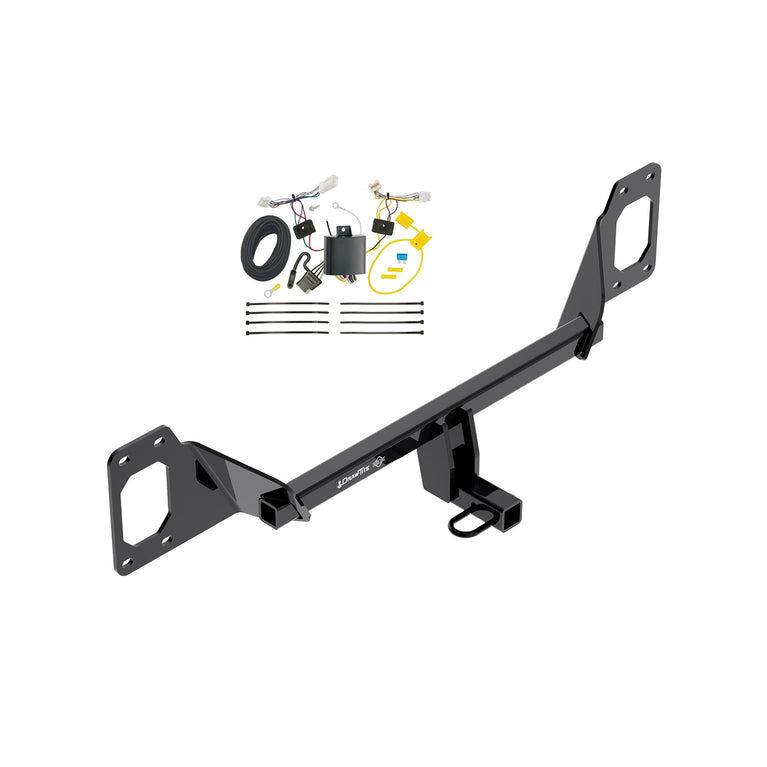 2016-2016 Honda Civic Coupe, Except Models w/Center Exhaust Draw-tite Class 1 Trailer Hitch, 1-1/4 Inch Square Receiver Bundle w/ Plug-n-Play T-One Wiring Harness