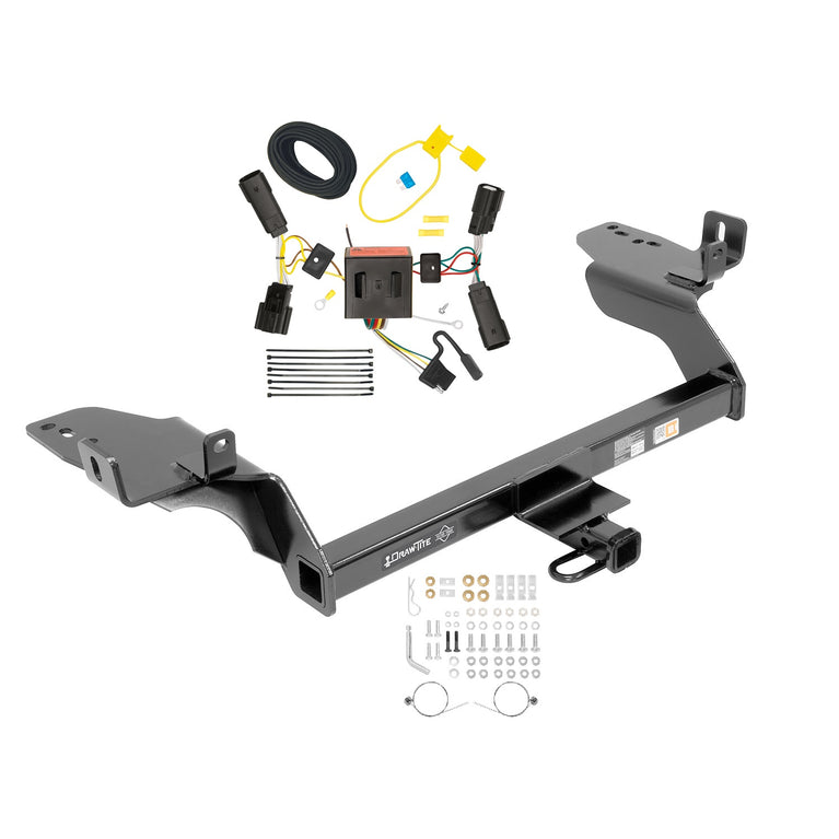 2013-2016 Ford Escape Draw-tite Class 2 Trailer Hitch, 1-1/4 Inch Square Receiver Bundle w/ Plug-n-Play T-One Wiring Harness