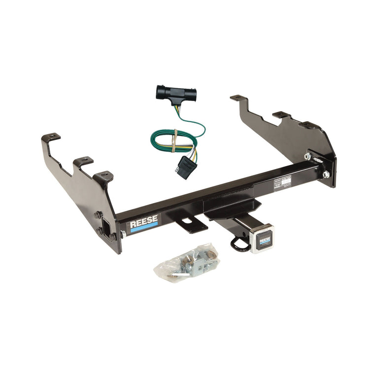 1973-1984 Chevrolet K10 Reese Towpower Class 3 Trailer Hitch, 2 Inch Square Receiver, Black w/ Custom Fit Wiring Kit