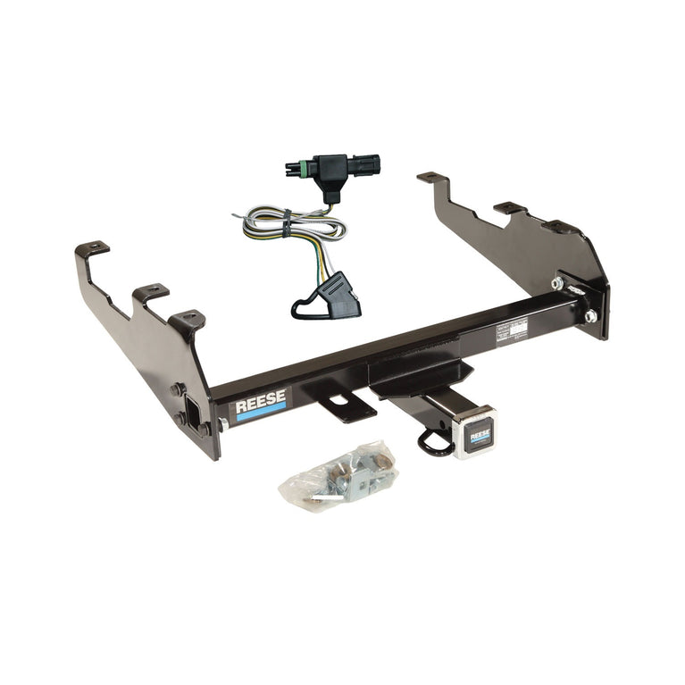 1988-1991 GMC C3500 Reese Towpower Class 3 Trailer Hitch, 2 Inch Square Receiver, Black w/ Custom Fit Wiring Kit