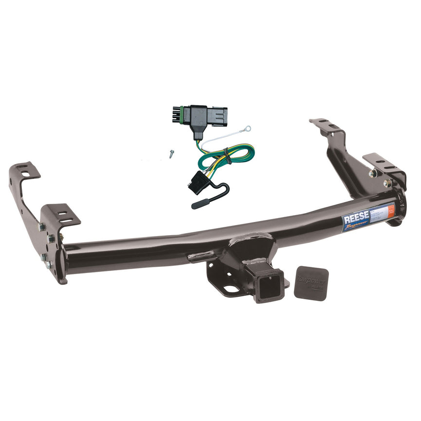 1988-2000 Chevrolet K3500 2 Dr. Regular & Extended Cabs w/6 ft. Bed Reese Towpower Class 4 Multi-Fit Trailer Hitch, 2 Inch Square Receiver Bundle w/ Plug-n-Play T-One Wiring Harness