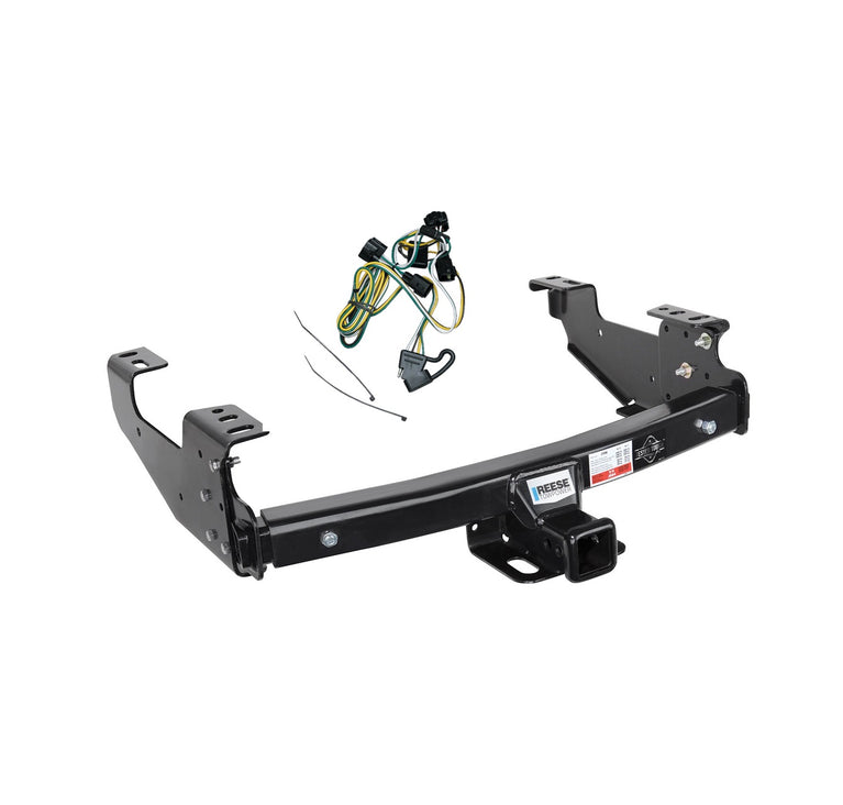 2000-2001 Dodge Ram Reese Towpower Class 3 Multi-Fit Trailer Hitch, 2 Inch Square Receiver, Black w/ Custom Fit Wiring Kit