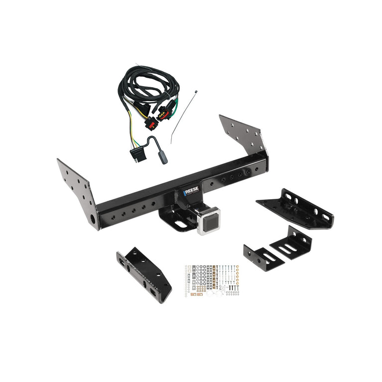1991-1995 Chrysler Town & Country 2 WD, Long Wheelbase Reese Towpower Class 3 Multi-Fit Trailer Hitch, 2 Inch Square Receiver Bundle w/ Plug-n-Play T-One Wiring Harness