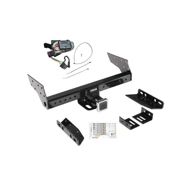 1996-2000 Dodge Caravan Reese Towpower Class 3 Multi-Fit Trailer Hitch, 2 Inch Square Receiver, Black w/ Custom Fit Wiring Kit
