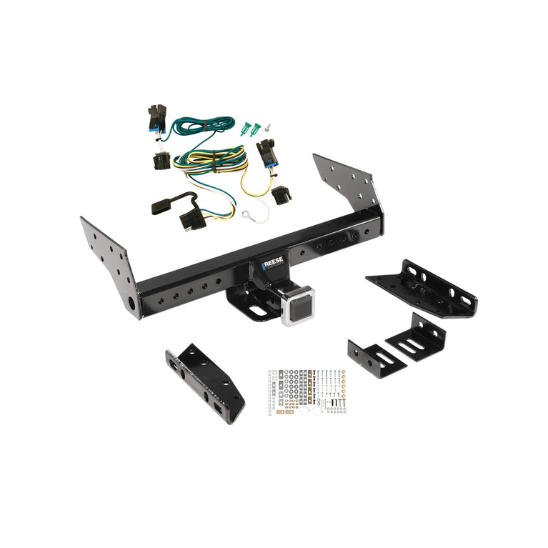 2004-2023 GMC Savana 3500 Reese Towpower Class 3 Multi-Fit Trailer Hitch, 2 Inch Square Receiver, Black w/ Custom Fit Wiring Kit