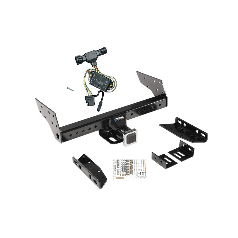 1998-1999 Ford Ranger Reese Towpower Class 3 Multi-Fit Trailer Hitch, 2 Inch Square Receiver, Black w/ Custom Fit Wiring Kit