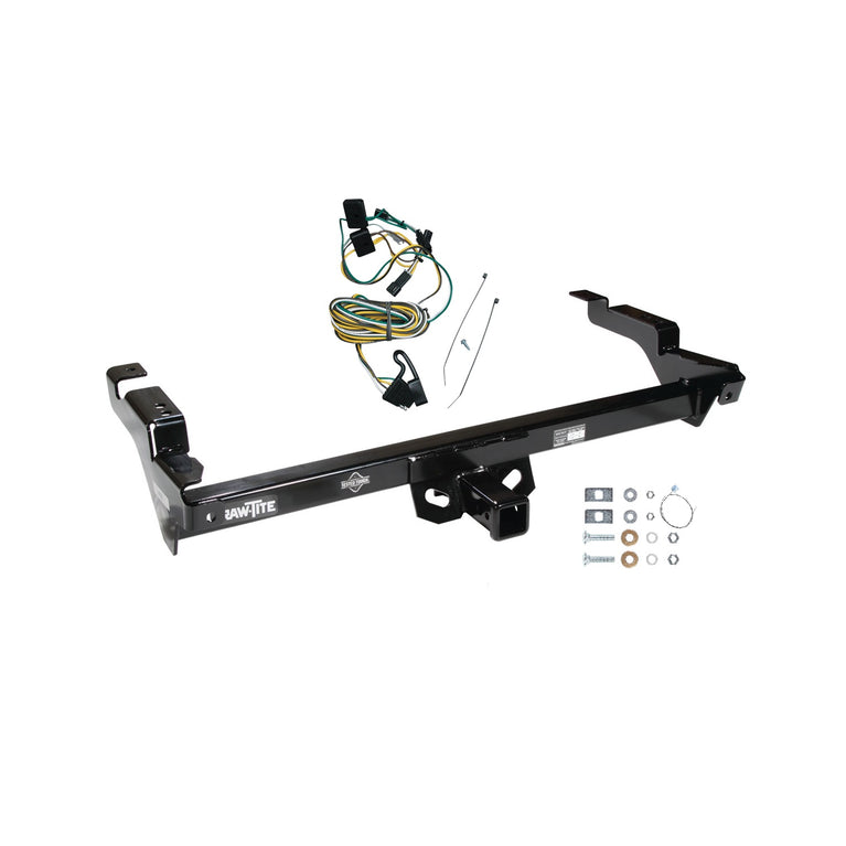1987-1995 Chevrolet G30 Draw-Tite Class 3 Trailer Hitch, 2 Inch Square Receiver, Black w/ Custom Fit Wiring Kit
