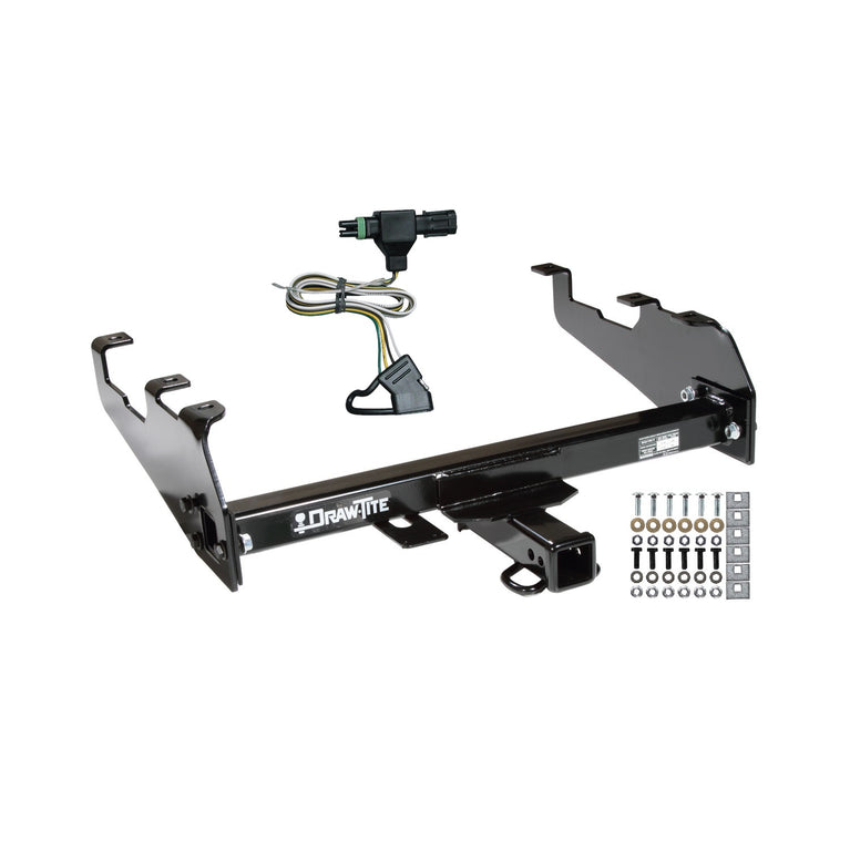1985-1986 Chevrolet C30 Draw-Tite Class 3 Trailer Hitch, 2 Inch Square Receiver, Black w/ Custom Fit Wiring Kit