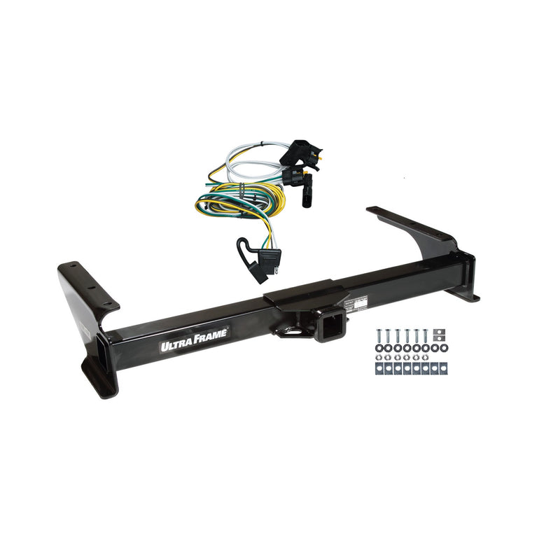 1995-2002 Ford E-150 Econoline Draw-tite Class 4 Trailer Hitch, 2 Inch Square Receiver Bundle w/ Plug-n-Play T-One Wiring Harness