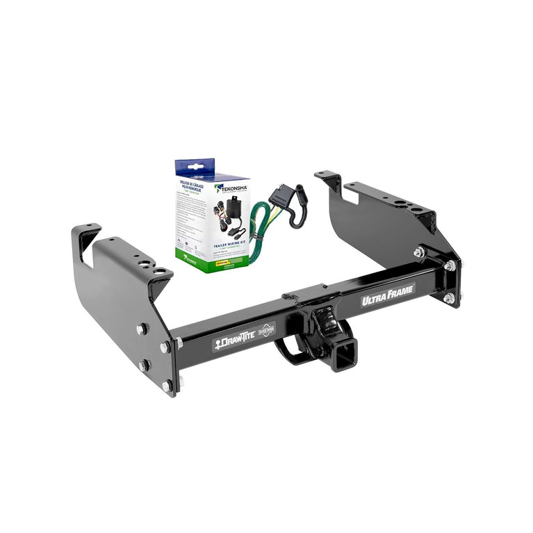2008-2016 Ford F-450 Super Duty Draw-Tite Class 5 Trailer Hitch, 2 Inch Square Receiver, Black w/ Custom Fit Wiring Kit