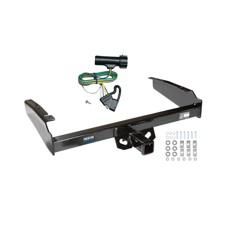 1980-1986 Ford F-250 Except w/Custom Fascia Reese Towpower Class 3 Trailer Hitch, 2 Inch Square Receiver Bundle w/ Plug-n-Play T-One Wiring Harness