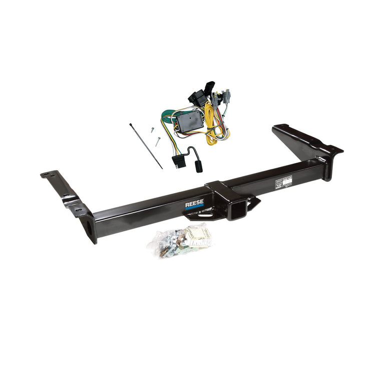 1992-1994 Ford E-150 Econoline Reese Towpower Class 3 Trailer Hitch, 2 Inch Square Receiver, Black w/ Custom Fit Wiring Kit