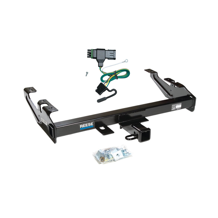 1988-1999 Chevrolet C1500 Reese Towpower Class 3 Trailer Hitch, 2 Inch Square Receiver Bundle w/ Plug-n-Play T-One Wiring Harness