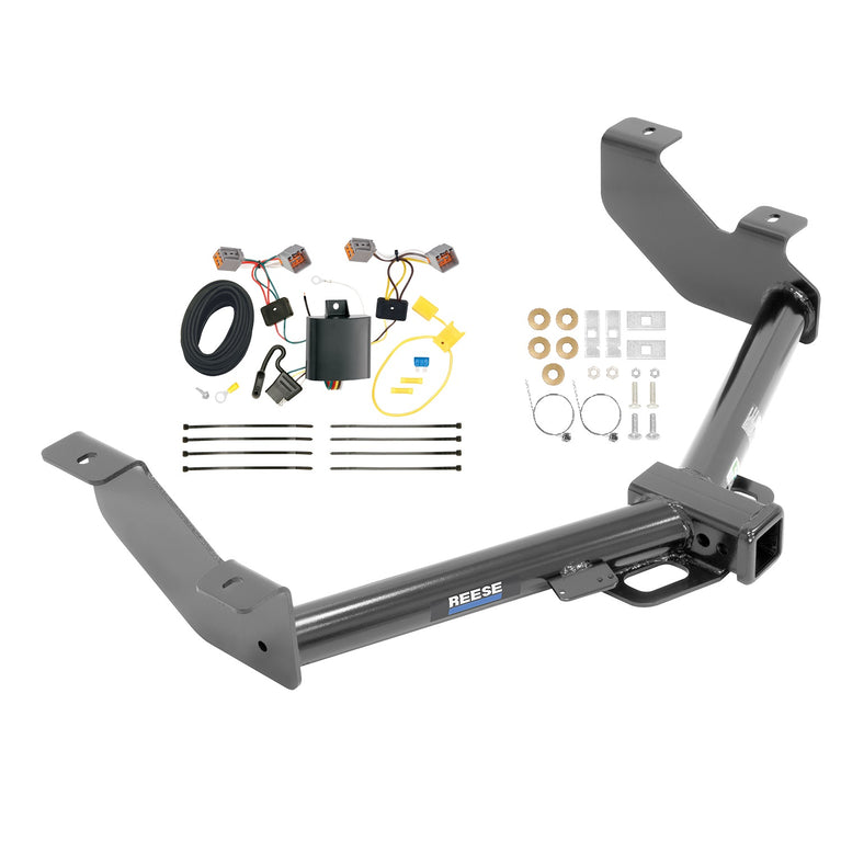 2014-2023 Ford Transit Connect Reese Towpower Class 3 Trailer Hitch, 2 Inch Square Receiver, Black w/ Custom Fit Wiring Kit