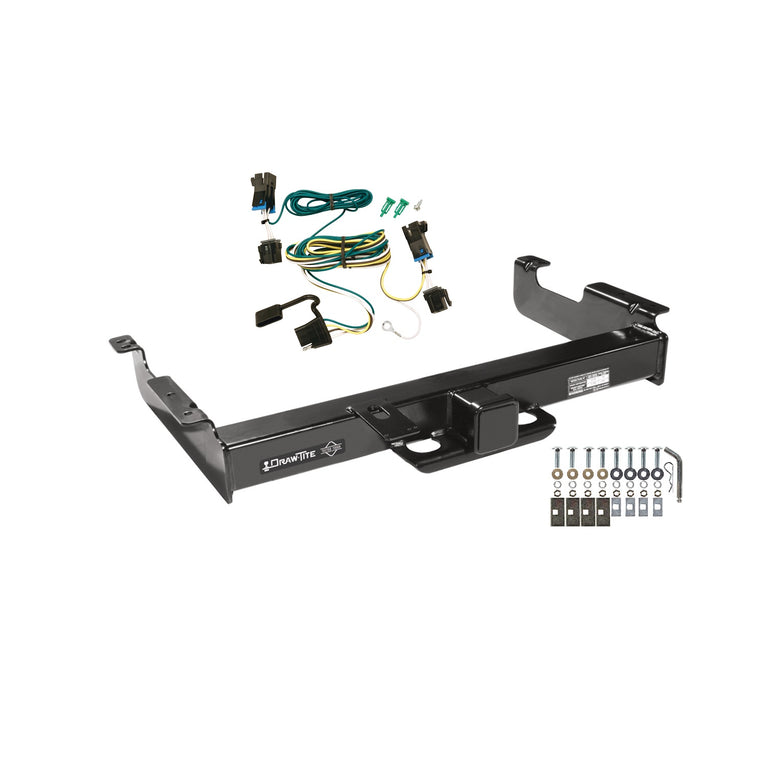 2003-2003 Chevrolet Express 2500 Draw-tite Titan? Class 5 Trailer Hitch, 2-1/2 Inch Square Receiver Bundle w/ Plug-n-Play T-One Wiring Harness