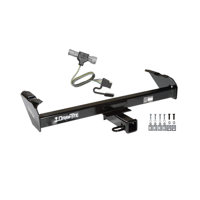 1994-1996 Ford F-350 Draw-Tite Class 3 Trailer Hitch, 2 Inch Square Receiver, Black w/ Custom Fit Wiring Kit