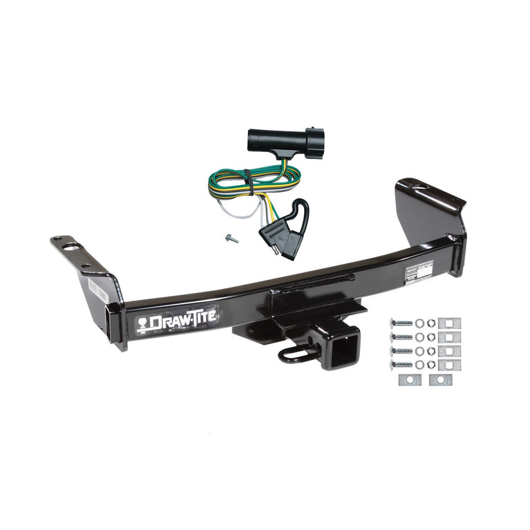1983-1985 Ford Ranger Draw-Tite Class 3 Trailer Hitch, 2 Inch Square Receiver, Black w/ Custom Fit Wiring Kit