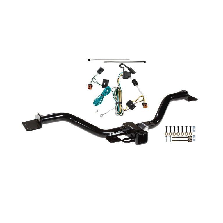 2007-2012 GMC Acadia Draw-Tite Class 3 Trailer Hitch, 2 Inch Square Receiver, Black w/ Custom Fit Wiring Kit