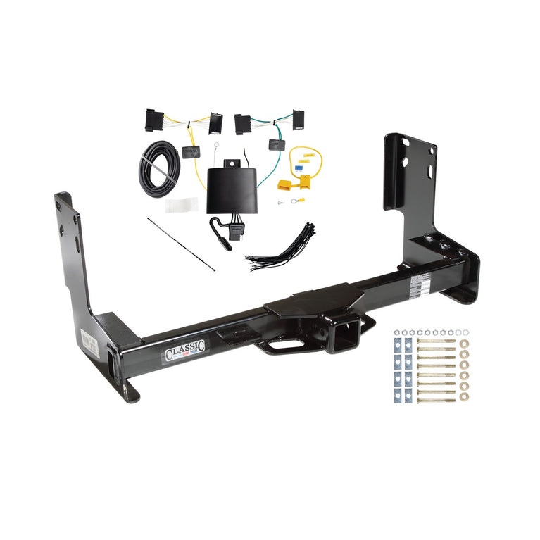 2019-2021 Freightliner Sprinter 2500 Except w/Factory Step Bumper Draw-tite Class 4 Trailer Hitch, 2 Inch Square Receiver Bundle w/ Plug-n-Play T-One Wiring Harness
