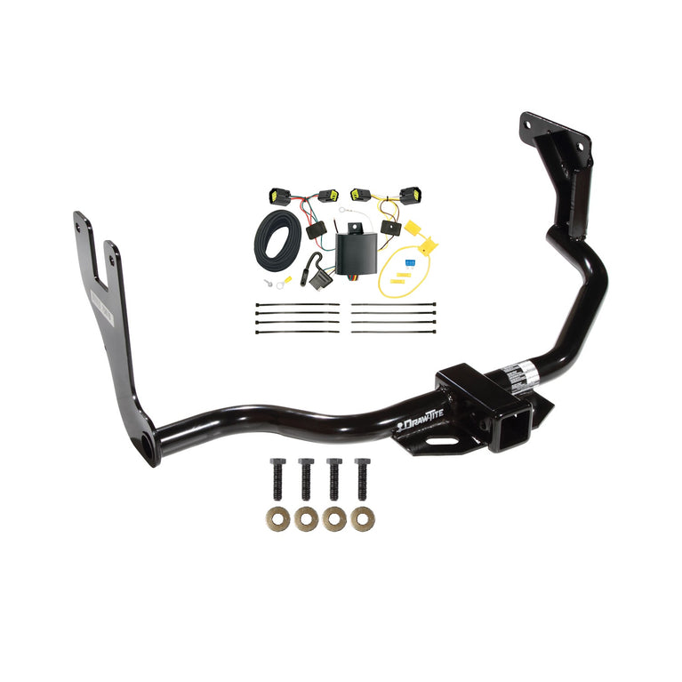 2010-2013 Ford Transit Connect Draw-Tite Class 3 Trailer Hitch, 2 Inch Square Receiver, Black w/ Custom Fit Wiring Kit