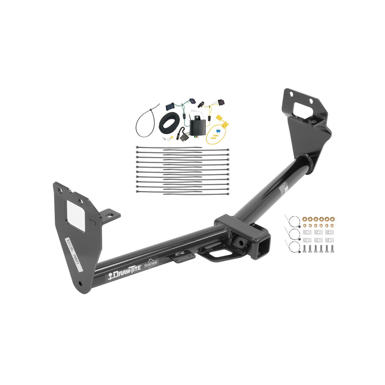 2015-2023 Jeep Renegade Draw-Tite Class 3 Trailer Hitch, 2 Inch Square Receiver, Black w/ Custom Fit Wiring Kit