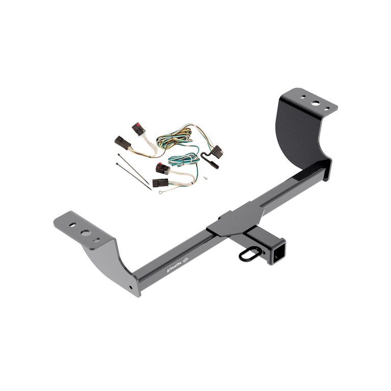 2008-2014 Dodge Challenger Draw-Tite Class 3 Trailer Hitch, 2 Inch Square Receiver, Black w/ Custom Fit Wiring Kit
