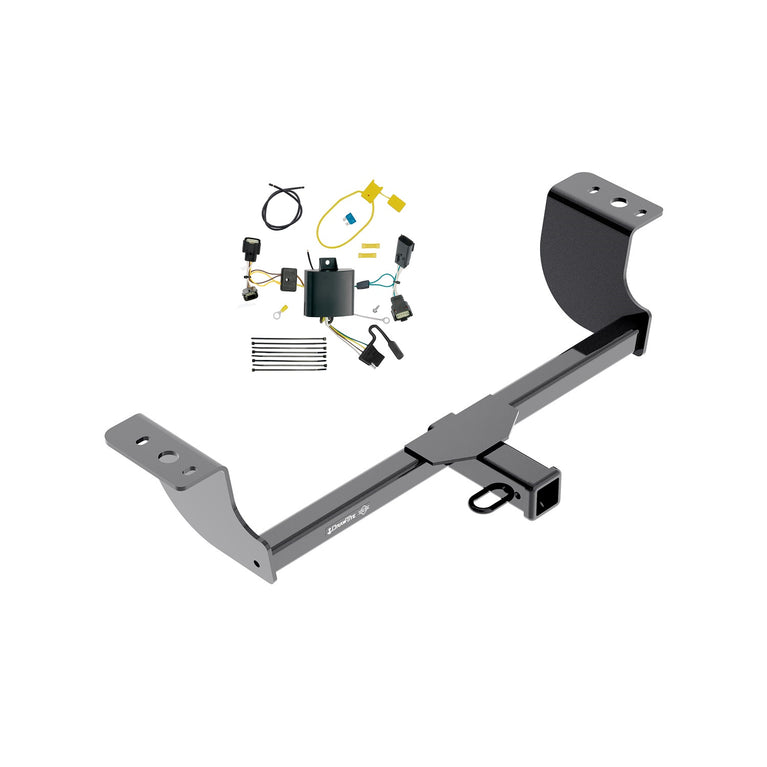 2015-2023 Dodge Charger Draw-tite Class 3 Trailer Hitch, 2 Inch Square Receiver Bundle w/ Plug-n-Play T-One Wiring Harness