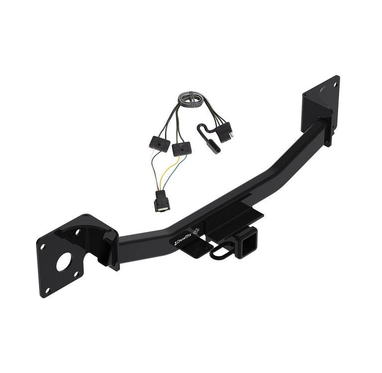 2019-2023 Cadillac XT4 Draw-tite Class 3 Trailer Hitch, 2 Inch Square Receiver Bundle w/ Plug-n-Play T-One Wiring Harness