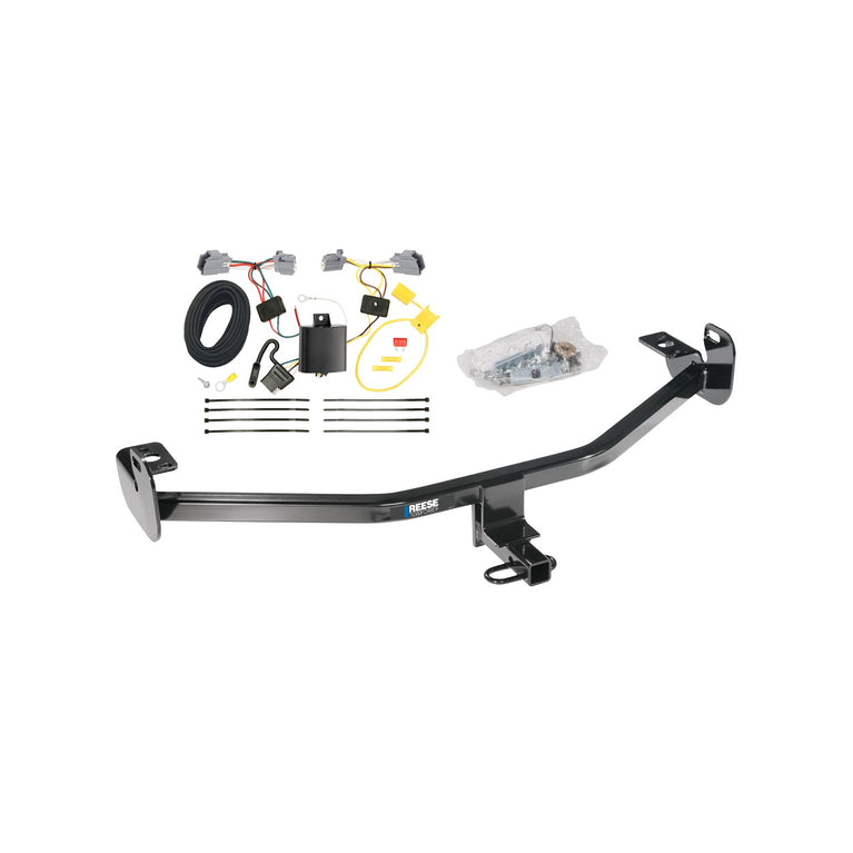 2012-2018 Ford Focus Reese Towpower Class 1 Trailer Hitch, 1-1/4 Inch Square Receiver, Black w/ Plug-n-Play Wiring Kit 77256