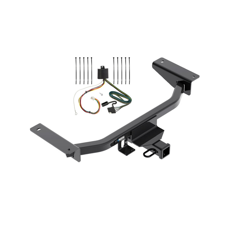 2016-2017 Mazda CX-9 Reese Towpower Class 3 Trailer Hitch, 2 Inch Square Receiver, Black w/ Custom Fit Wiring Kit