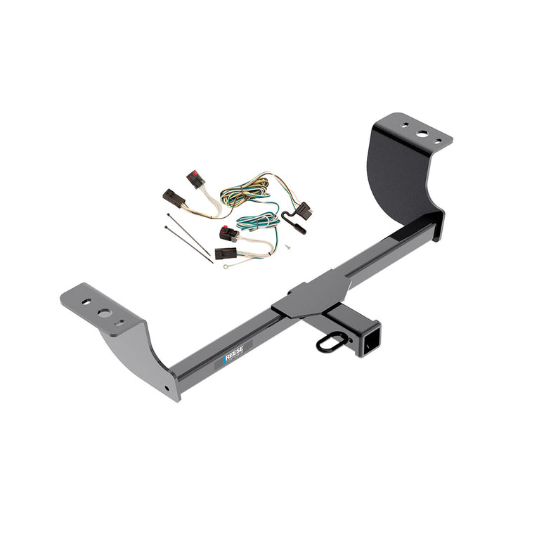 2008-2014 Dodge Challenger Reese Towpower Class 3 Trailer Hitch, 2 Inch Square Receiver, Black w/ Custom Fit Wiring Kit