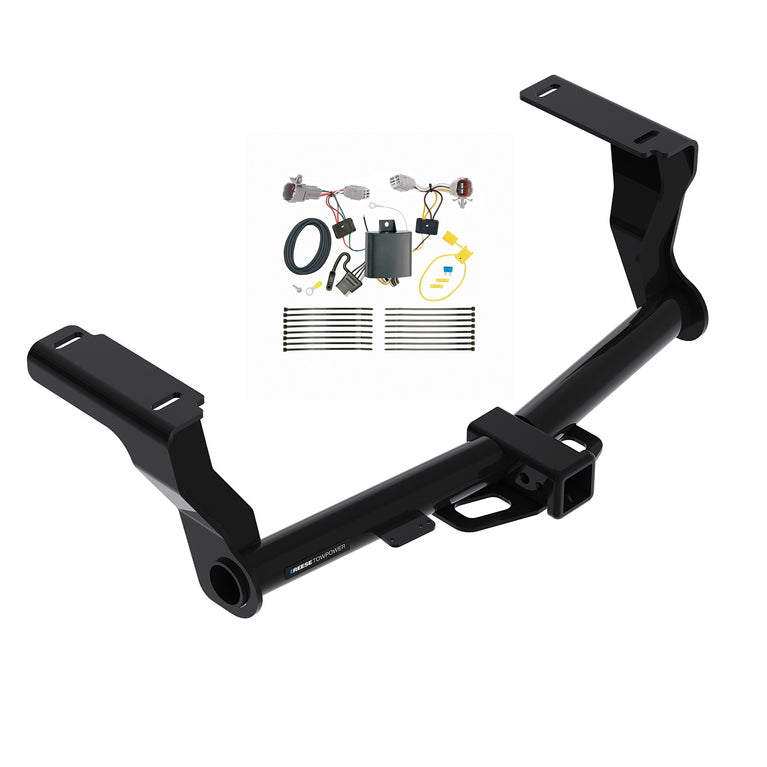 2018-2022 Subaru Impreza Wagon, Except WRX STi & w/Quad Exhaust Outlets Reese Towpower Class 3 Trailer Hitch, 2 Inch Square Receiver Bundle w/ Plug-n-Play T-One Wiring Harness