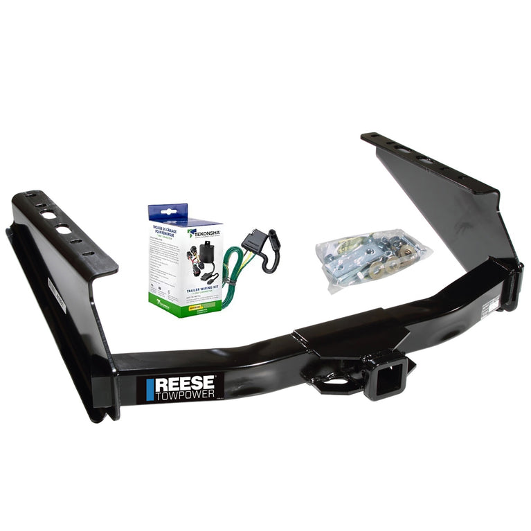 2002-2004 Ford F-350 Super Duty Reese Towpower Class 5 Trailer Hitch, 2 Inch Square Receiver, Black w/ Custom Fit Wiring Kit
