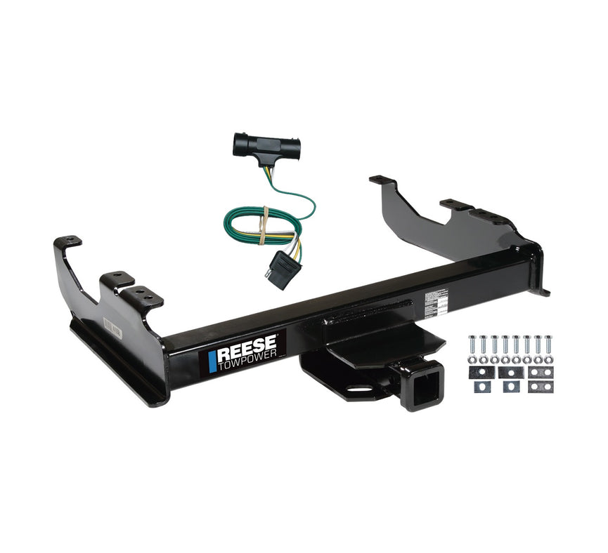 1973-1984 Chevrolet K20 Reese Towpower Class 5 Trailer Hitch, 2 Inch Square Receiver, Black w/ Custom Fit Wiring Kit