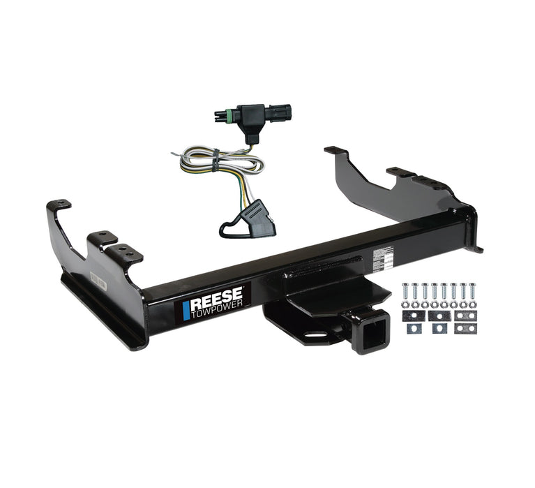 1988-1991 Chevrolet K3500 Reese Towpower Class 5 Trailer Hitch, 2 Inch Square Receiver, Black w/ Custom Fit Wiring Kit