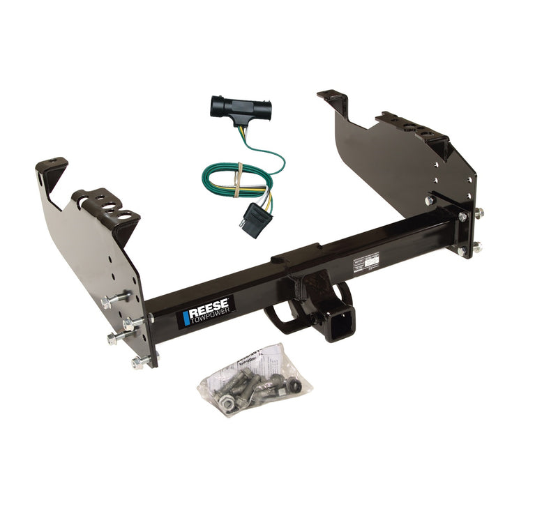 1967-1978 GMC C35 Reese Towpower Class 5 Trailer Hitch, 2 Inch Square Receiver, Black w/ Custom Fit Wiring Kit