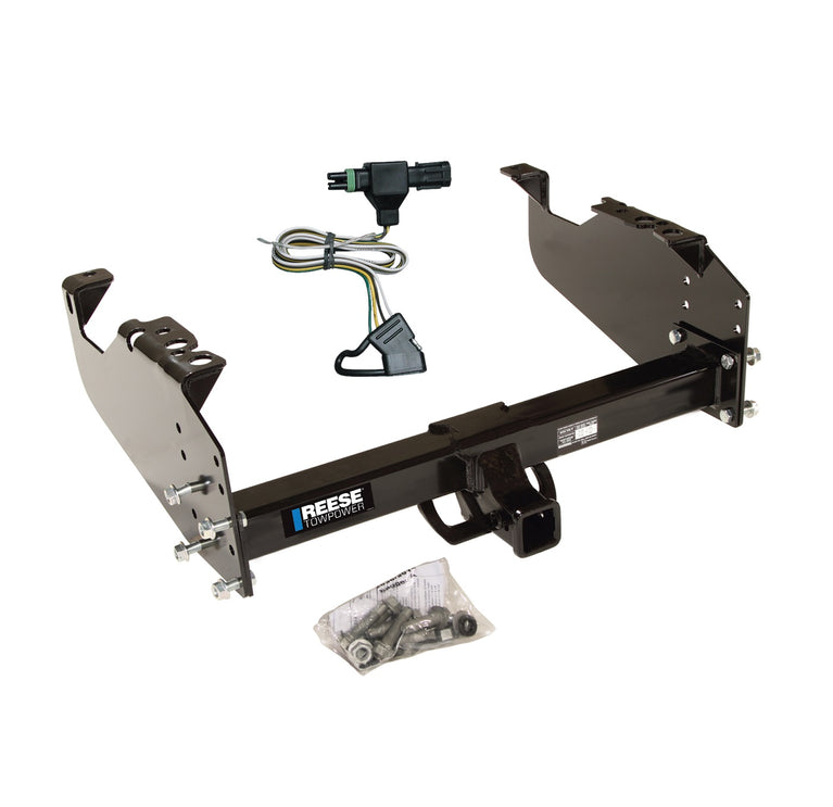 1988-1991 Chevrolet C2500 Reese Towpower Class 5 Trailer Hitch, 2 Inch Square Receiver, Black w/ Plug-n-Play Wiring Kit 96947