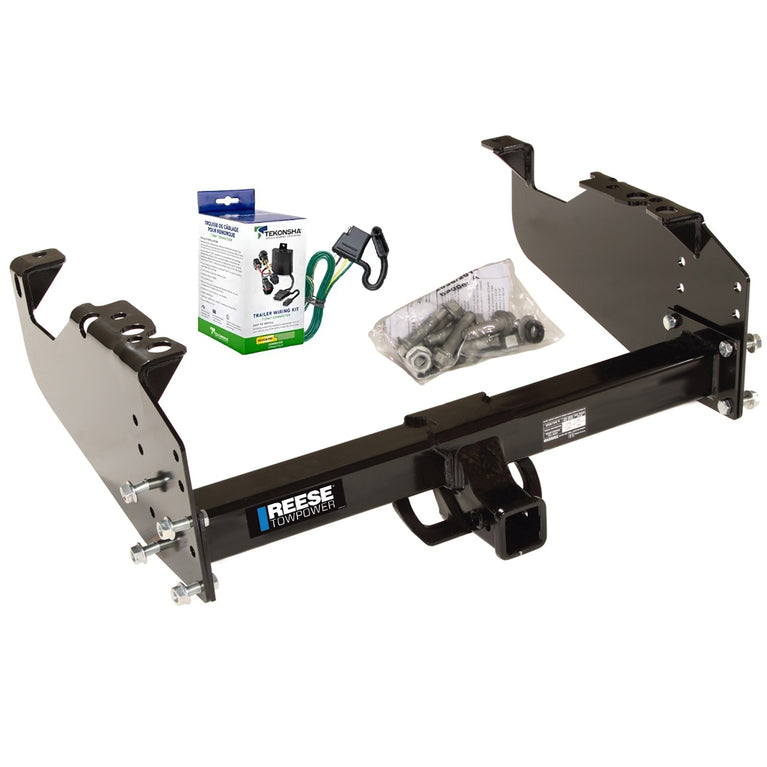 1999-2009 GMC C6500 Topkick Reese Towpower Class 5 Trailer Hitch, 2 Inch Square Receiver, Black w/ Custom Fit Wiring Kit